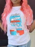 LW Geometric Letter Print T-shirt