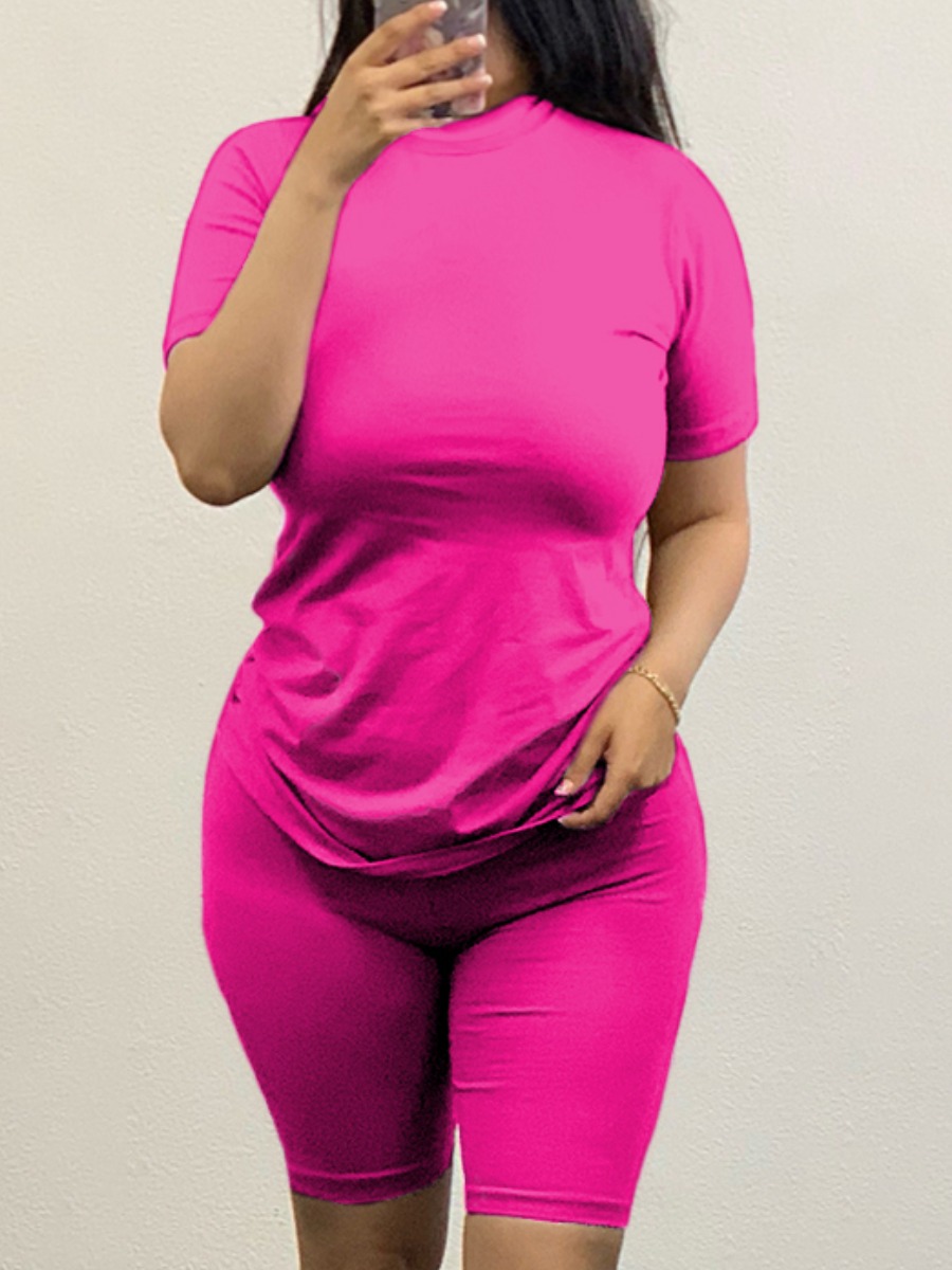 LW Round Neck Regular Fit Shorts Set