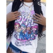 LW COTTON Graffiti Letter Print T-shirt