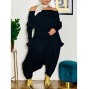 LW Plus Size Off The Shoulder Loose Harlan Jumpsui