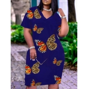LW Plus Size Butterfly Leopard Print Dress