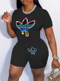 LW Plus Size Gradient Regular Fit Shorts Set