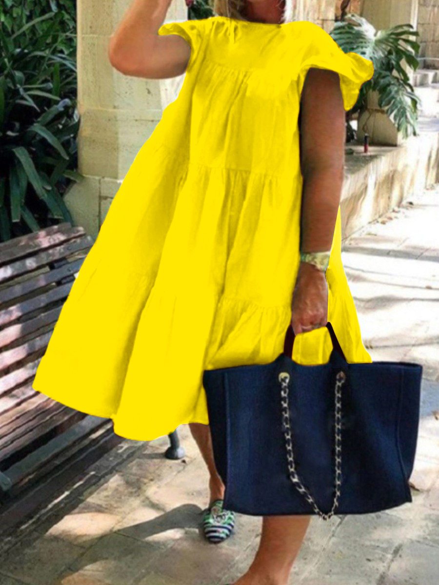 LW Plus Size Ruffle Design A Line Loose Dress