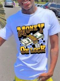 LW Men Money On Lock Letter Print T-shirt