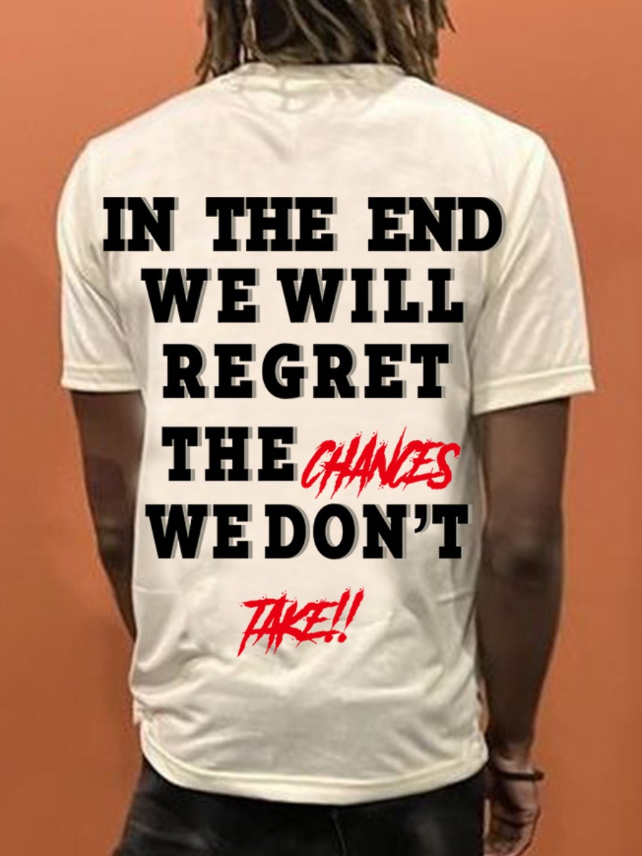 LovelyWholesale Men In The End Letter Print T-shirt Summer Short Sleeve Casual Round Neck Spring Summer 2024