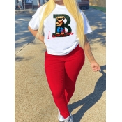 LW Plus Size Lover Bear Bear Letter Print Pants Se