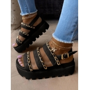 LW Chain Decor Platform Sandals
