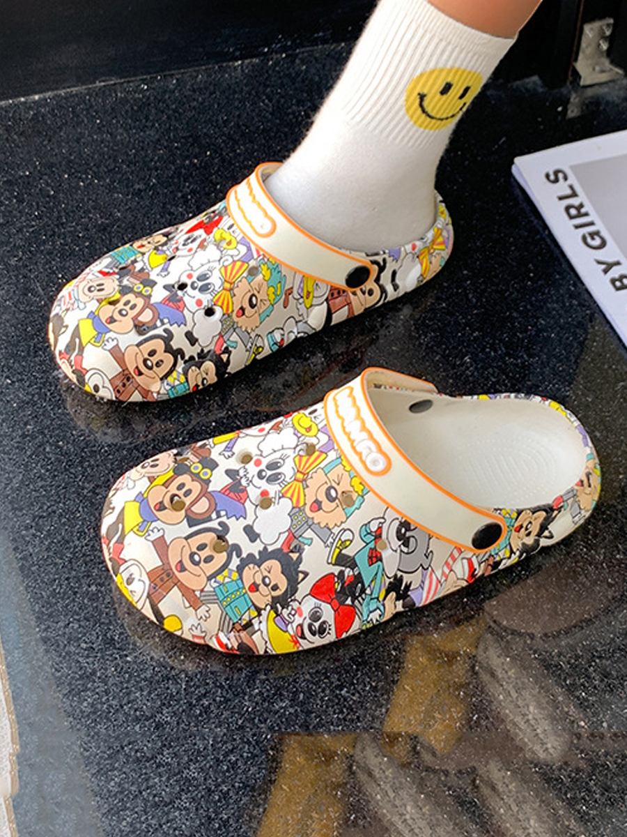 LovelyWholesale Cartoon Letter Decor Slides Summer Casual Spring Summer 2024