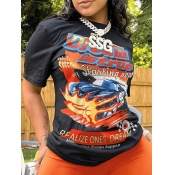 LW Plus Size Racing Car Letter Print T-shirt