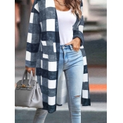 LW BASICS  Plaid Print Pocket Design Long Coat