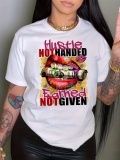 LW Lip Money Letter Print T-shirt