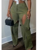 LW High Waist Cut Out Straight Pants