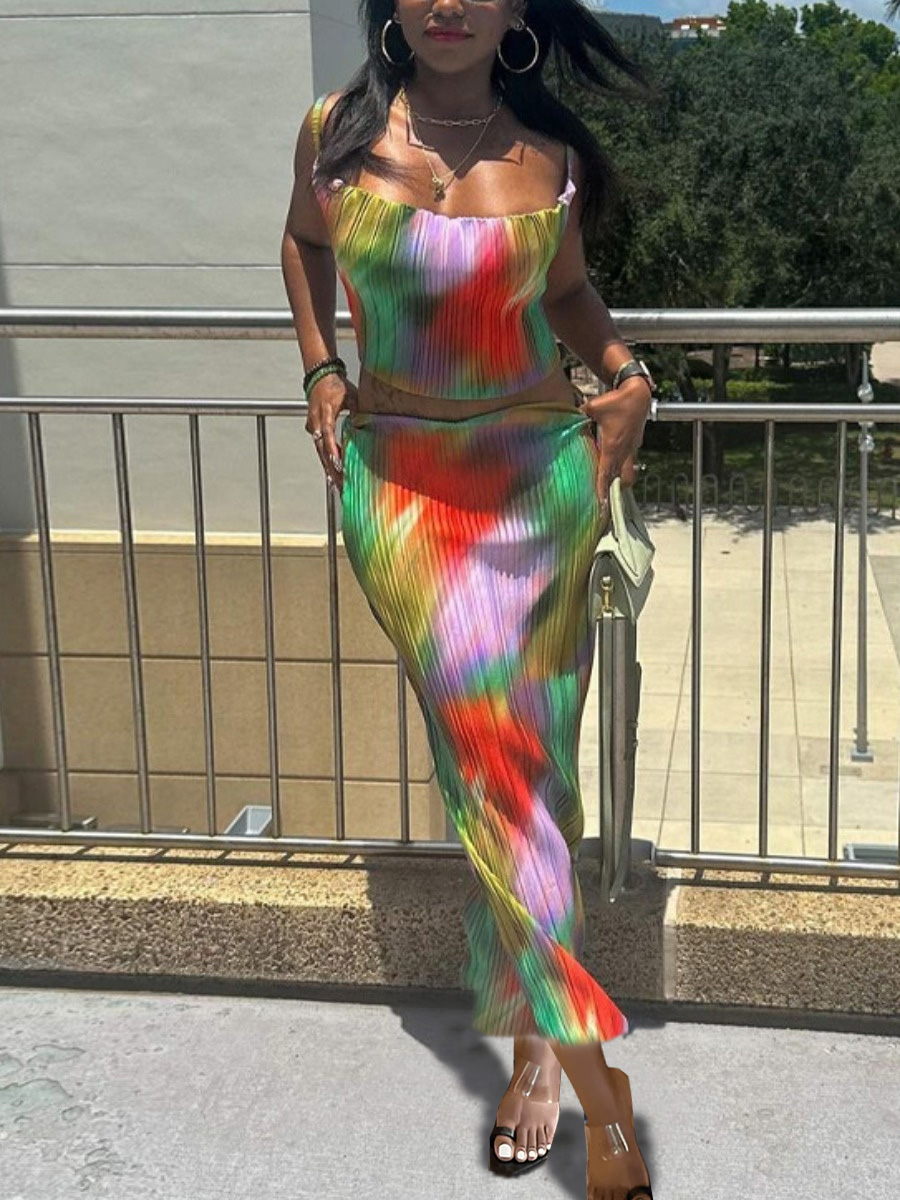 LW Cami Mixed Print Skirt Set