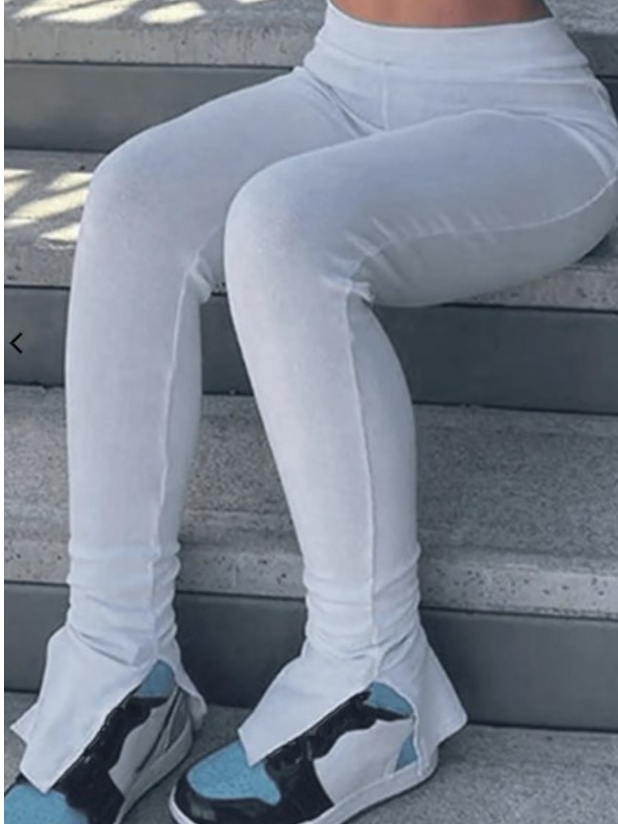 LW BASICS Split Solid Color Leggings