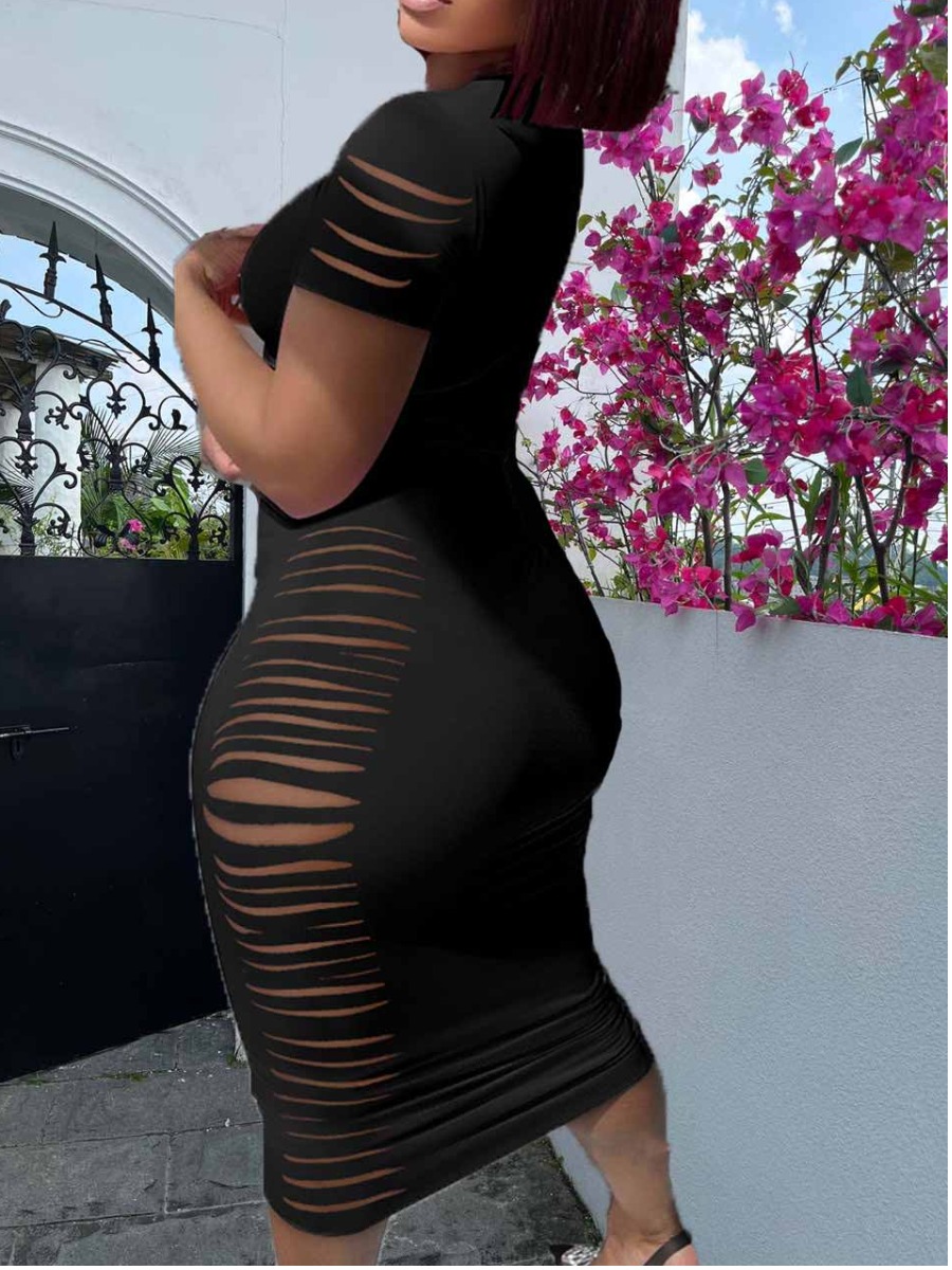 LW SXY Crop Top Cut Out High Waist Skinny Skirt Set