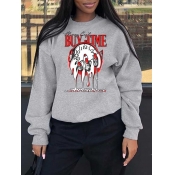 LW Plus Size Letter Print Patchwork Sweatshirt
