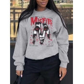 LW Plus Size Graffiti Letter Print Sweatshirt