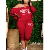 LW Plus Size Letter Print Drawstring Loose Pants S