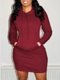LW BASICS Hooded Collar Kangaroo Pocket Sweat Dress