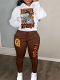 LW Pattern Money Print Two-piece Pants Set