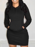 LW BASICS Plus Size Hooded Collar Kangaroo Pocket Sweat Dress
