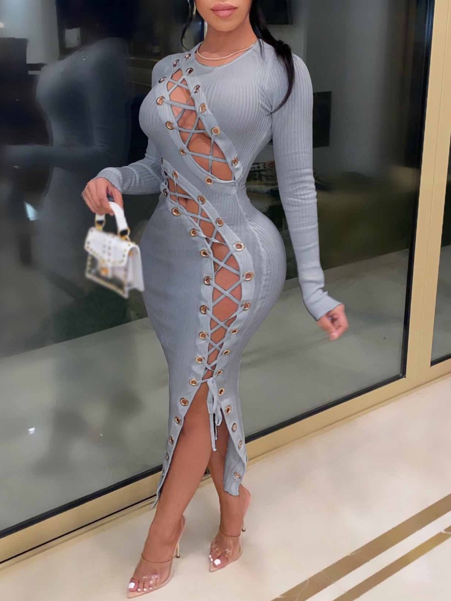 LW SXY Bandage Cut Out Design Bodycon Dress