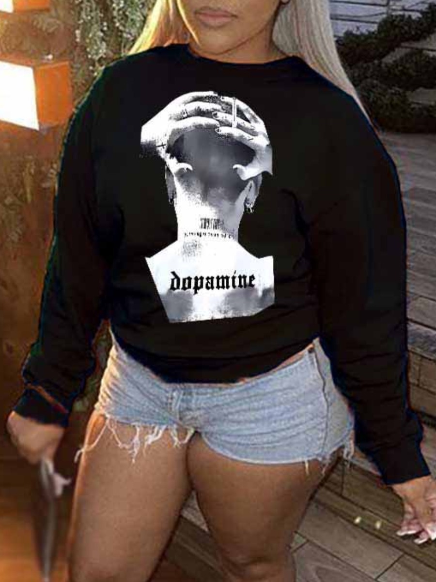 LW Figure Letter Print Sweatshirt
