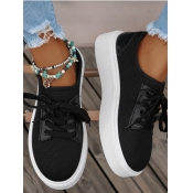 LW Round Toe Lace Up Platform Flats