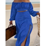 LW Plus Size Off The Shoulder Drawstring Thigh Sli