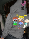 LW Cartoon Letter Print Hoodie