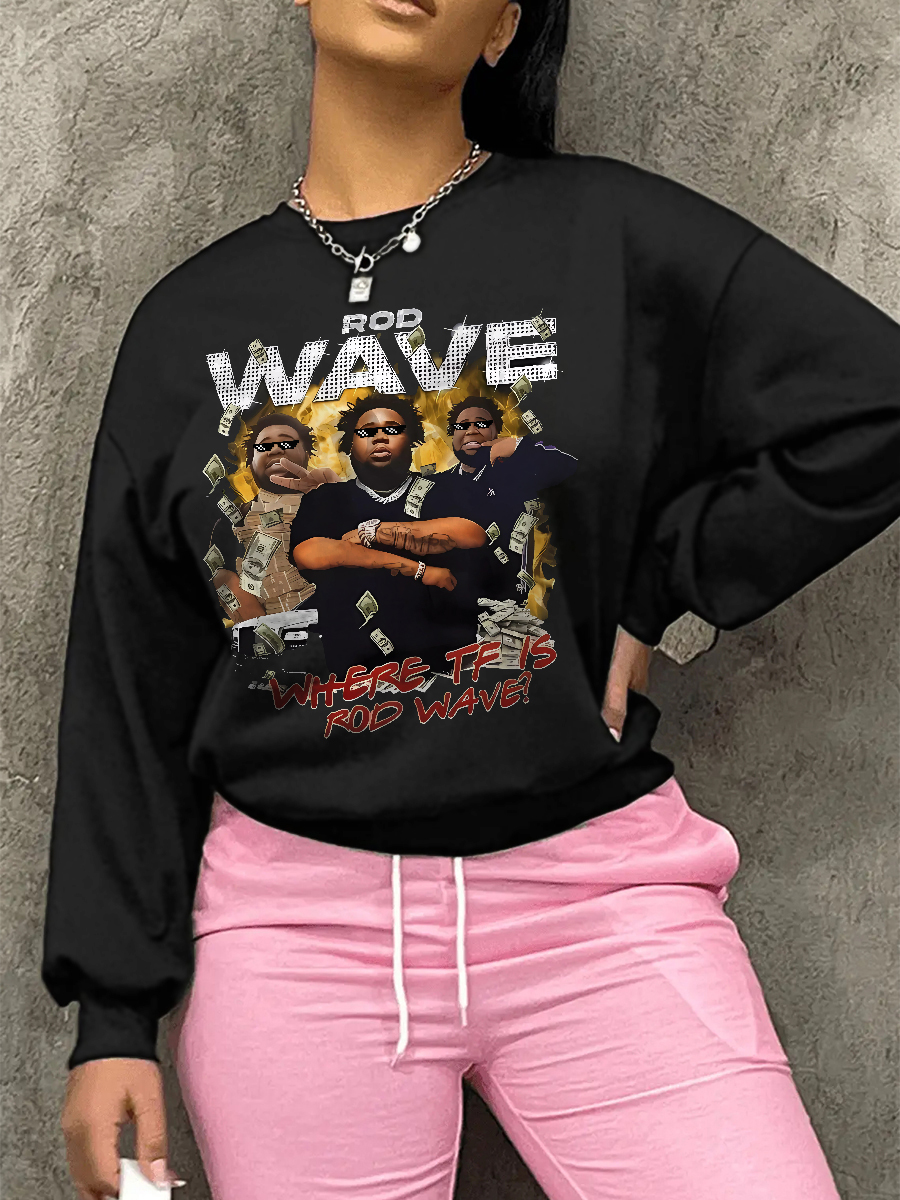LW Plus Size Figure Letter Print Sweatshirt