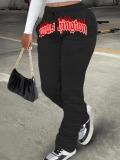 LW Plus Size Letter Blaze Print Drawstring Sweatpants