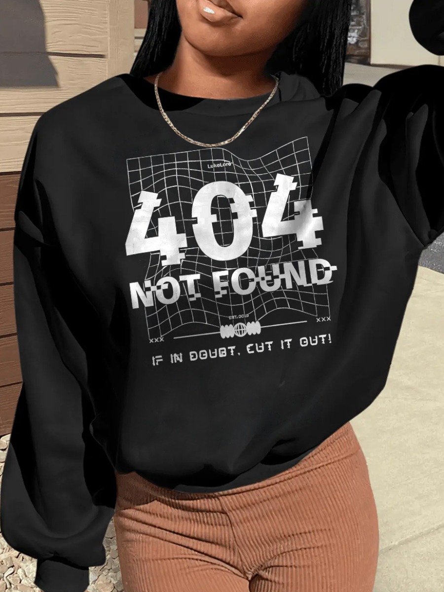 LW Plus Size Plaid Letter Print Sweatshirt