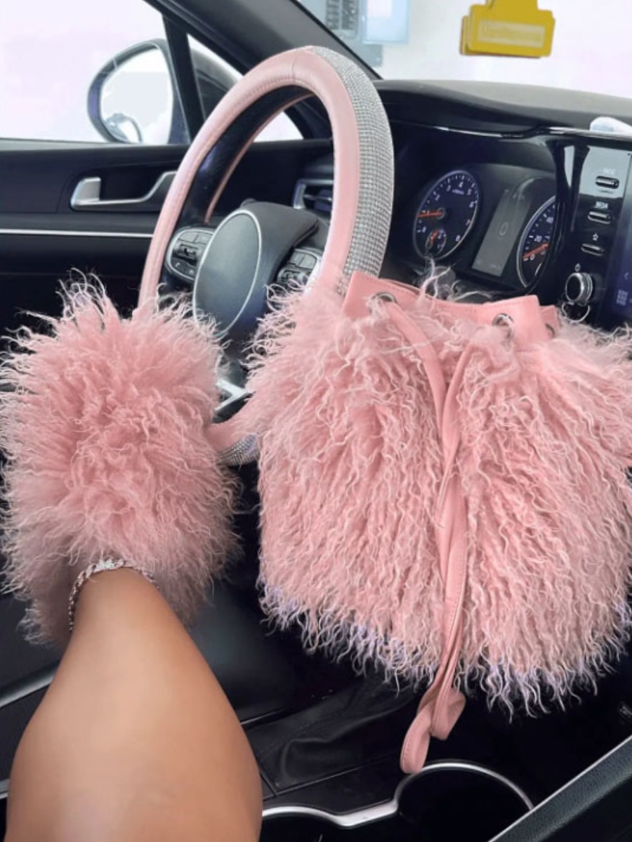 LovelyWholesale Drawstring Fluffy Slippers Winter Casual Plush Spring Summer 2024