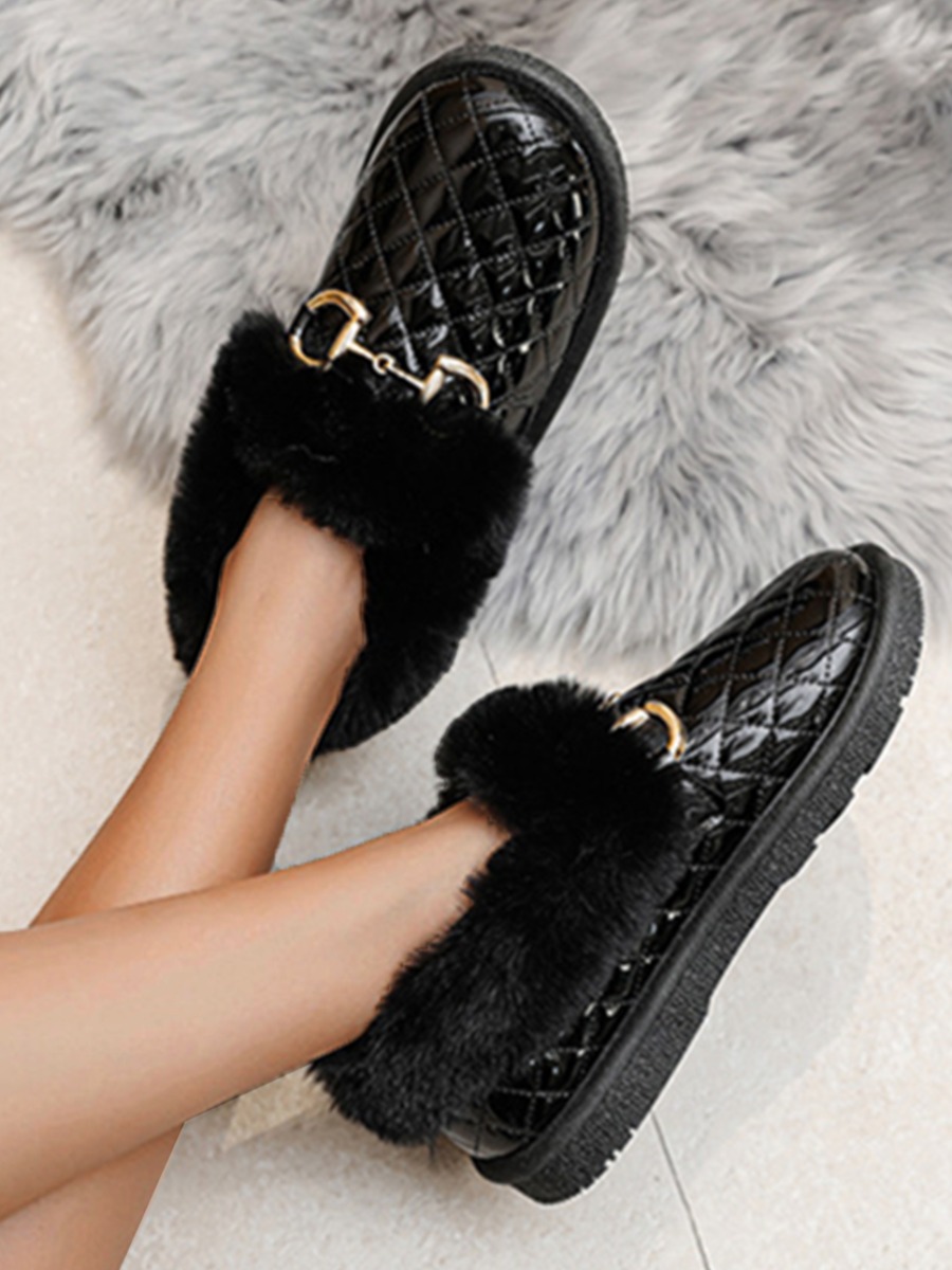 LW Metal Decor Plush Booties