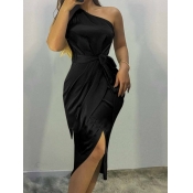 LW One Shoulder Bandage Design Wrapped Dress