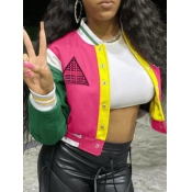 LW Crop Top Striped Patchwork Jacket