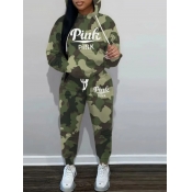 LW Camo Pink Letter Print Kangaroo Pocket Tracksui