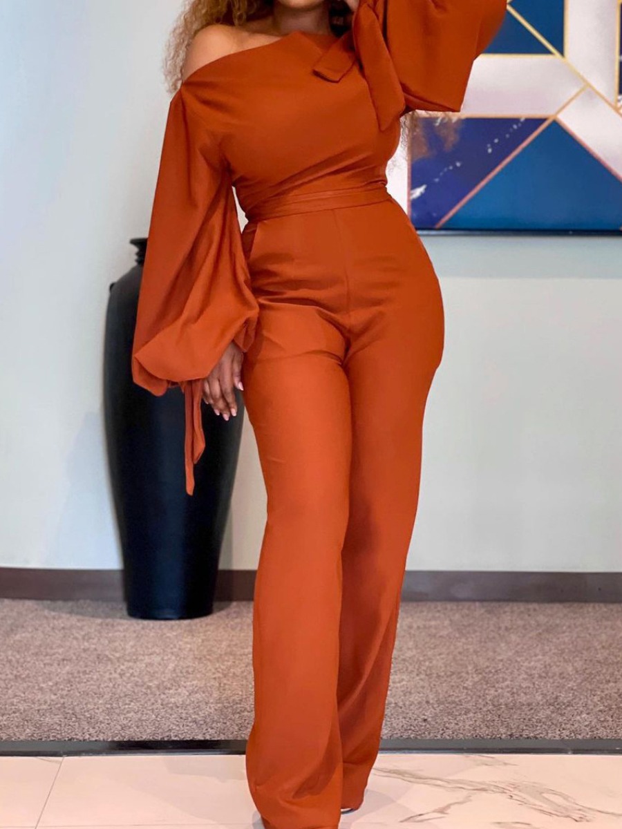 LW One Shoulder Bandage Design Wide Leg Jumpsuit