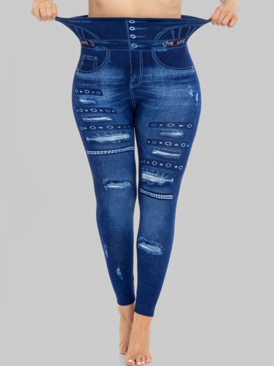 LW Plus Size High Waist Ripped Skinny Pants