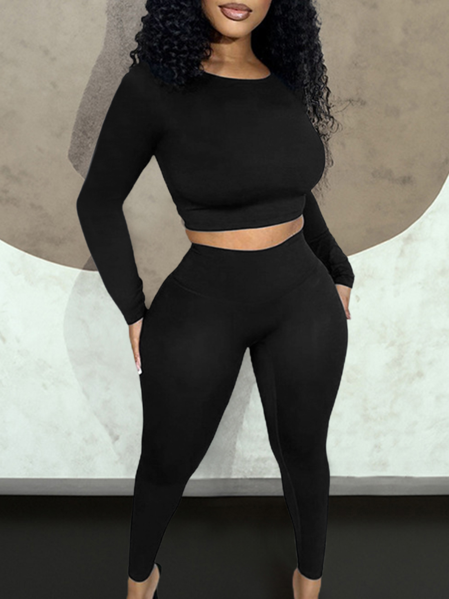 LW BASICS Bandage Design Backless Skinny Pants Set