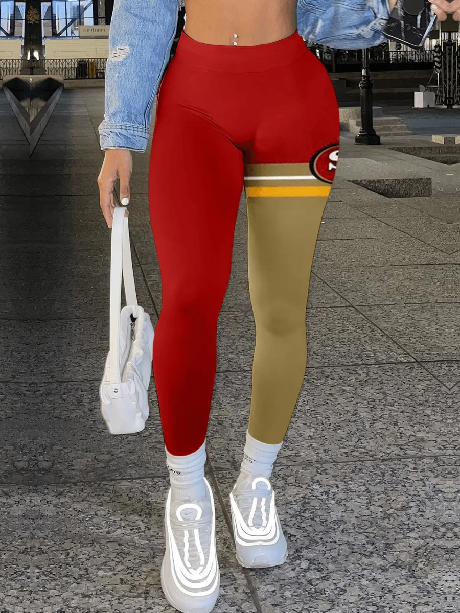 LW High Waist Pattern Print Color Block Skinny Pants