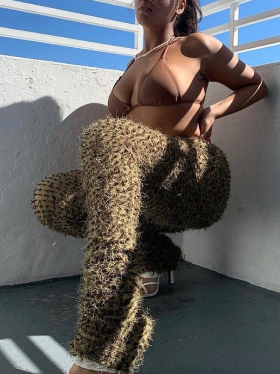 LW High Waist Plush Leopard Print Skinny Leopard Pants