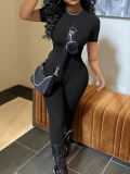 LW BASICS Round Neck Skinny Plain Jumpsuit
