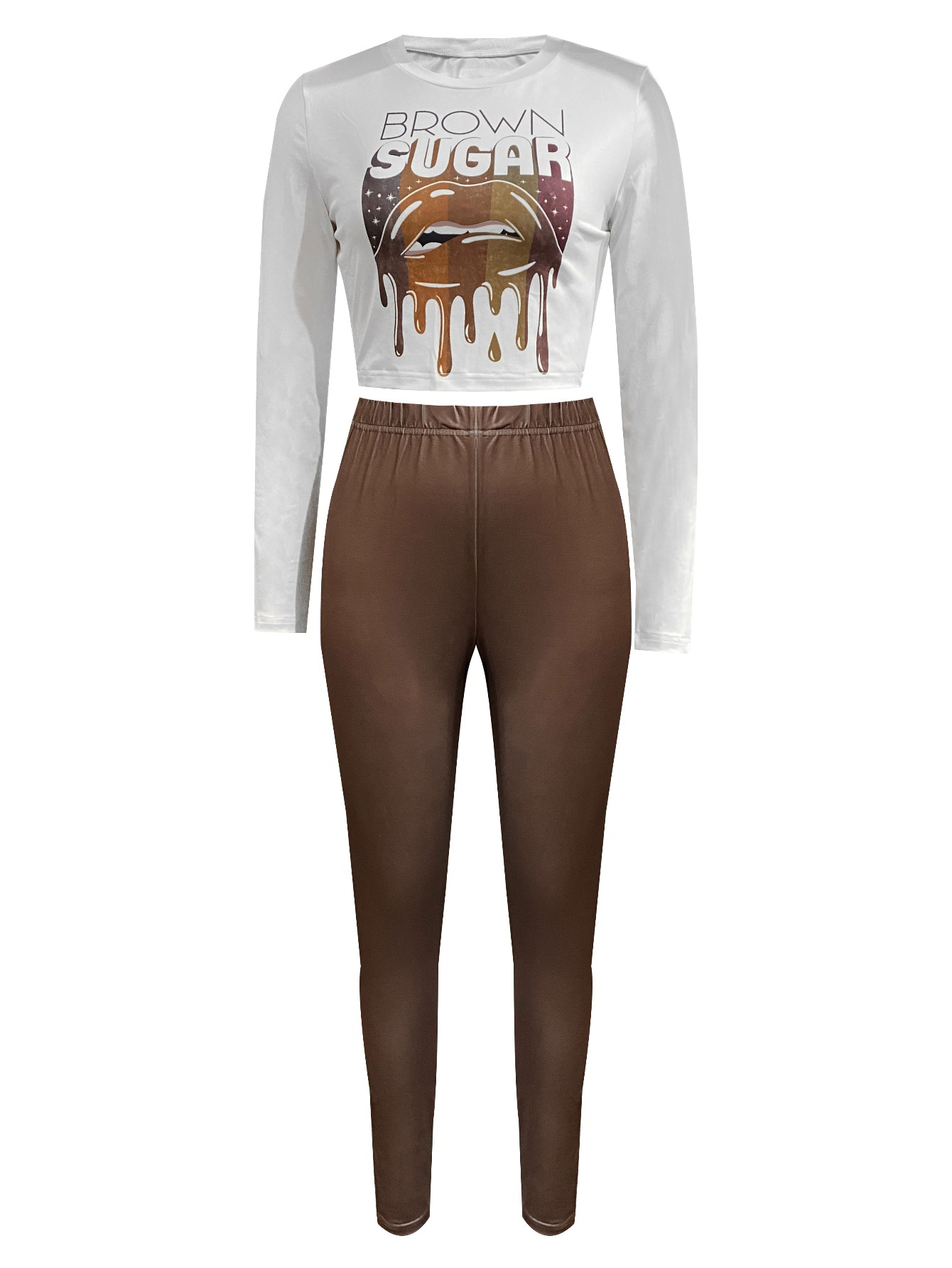 LW Lip Letter Print Pants Set