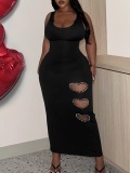 LW Plus Size Heart Decor Bodycon Cami Dress