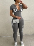 LW Letter Print Skinny Jumpsuit