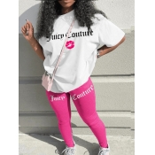 LW Lip Letter Print Loose Pants Set