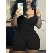 LW BASICS Plus Size Rib Knit Cami Romper