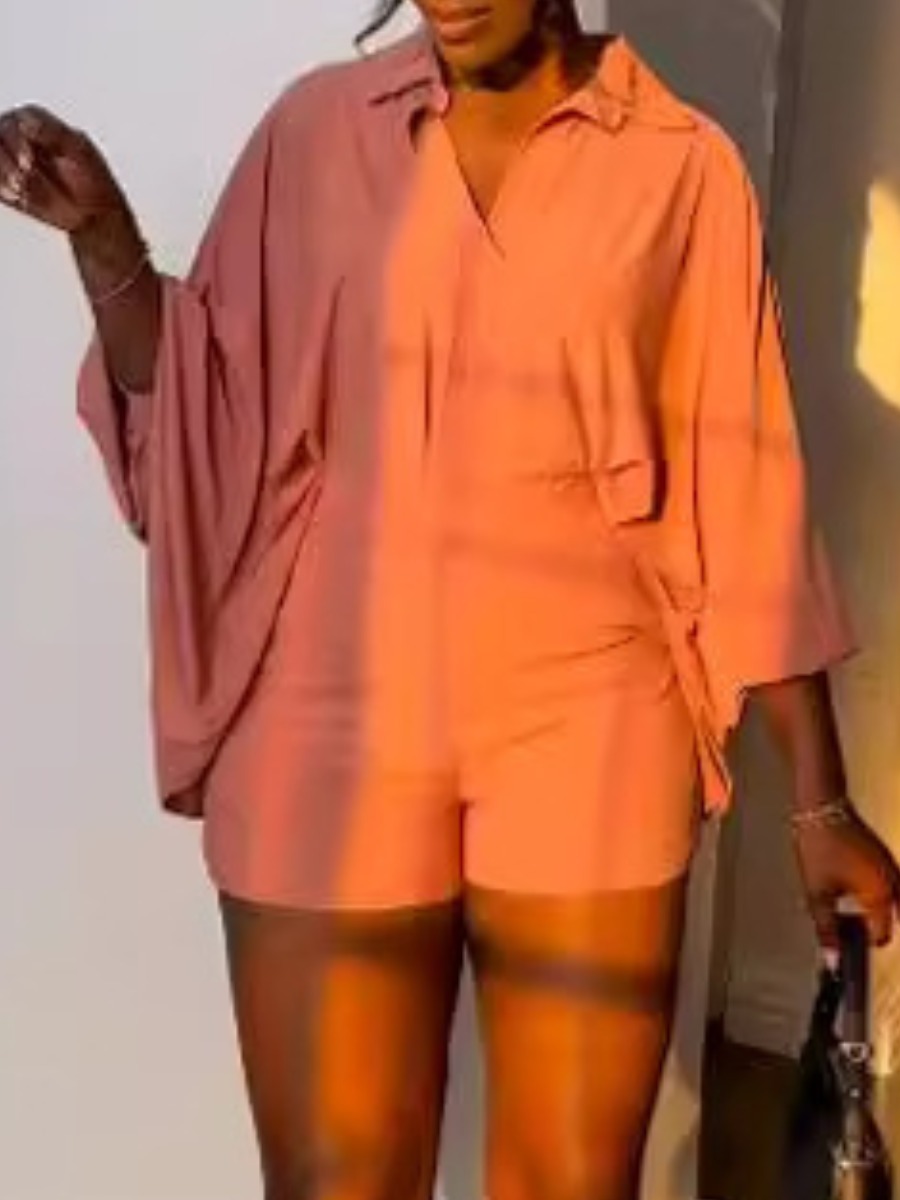 LW Plus Size Batwing Sleeve Loose Shorts Set